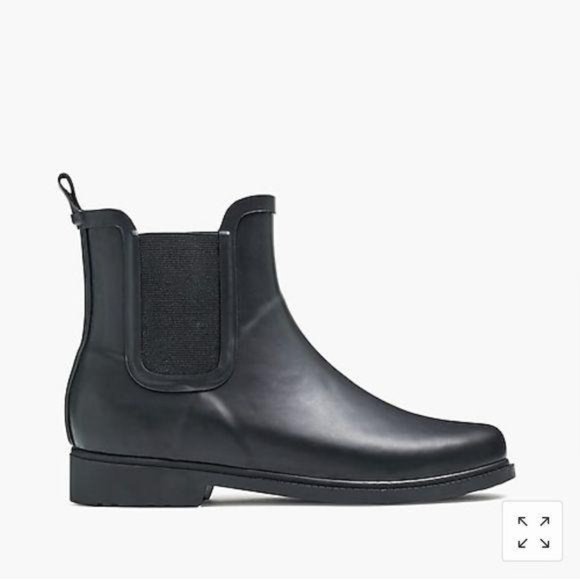 J. Crew Factory Black Chelsea Rain Boots AA538 Black - Picture 2 of 6